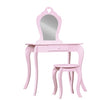 Keezi Pink Kids Vanity Dressing Table Stool Set Mirror