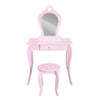 Keezi Pink Kids Vanity Dressing Table Stool Set Mirror