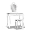 Keezi White Kids Vanity Dressing Table Stool Set Mirror