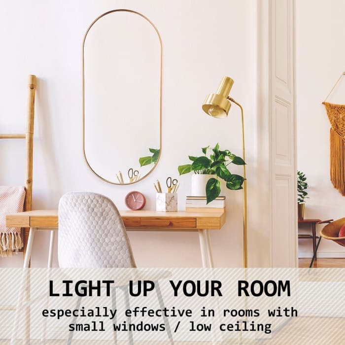 La Bella Gold Wall Mirror Oval Aluminum Frame Makeup Decor