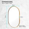 La Bella Gold Wall Mirror Oval Aluminum Frame Makeup Decor