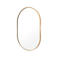 La Bella Gold Wall Mirror Oval Aluminum Frame Makeup Decor