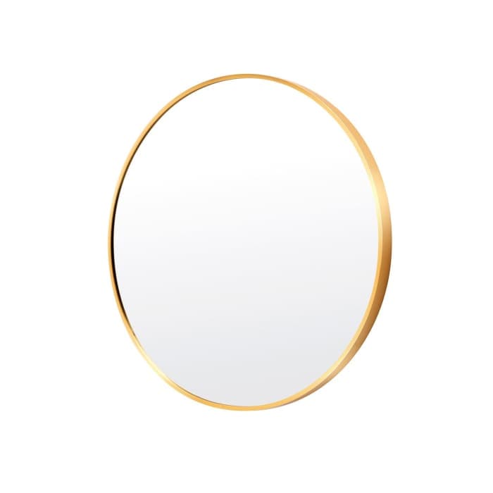 La Bella Gold Wall Mirror Round Aluminum Frame Makeup Decor