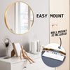 La Bella Gold Wall Mirror Round Aluminum Frame Makeup Decor