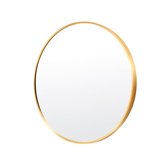 La Bella Gold Wall Mirror Round Aluminum Frame Makeup Decor