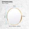 La Bella Gold Wall Mirror Round Aluminum Frame Makeup Decor