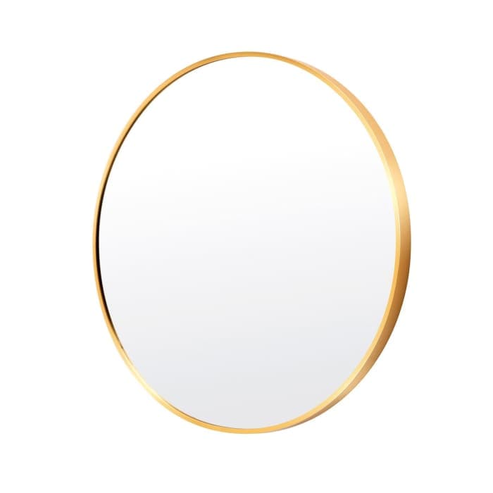 La Bella Gold Wall Mirror Round Aluminum Frame Makeup Decor