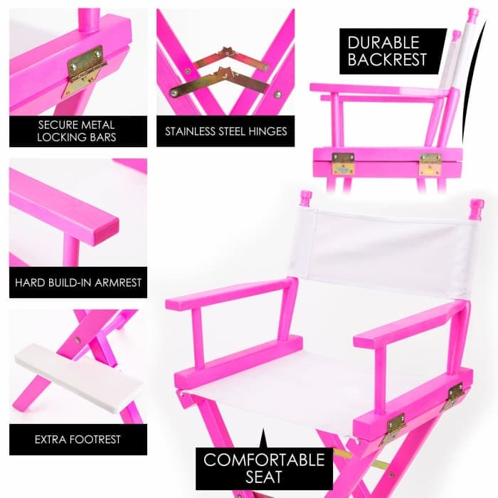 La Bella Pink Folding Tall Chair Dark Humor Movie Director