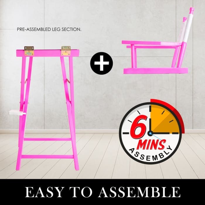 La Bella Pink Folding Tall Chair Dark Humor Movie Director