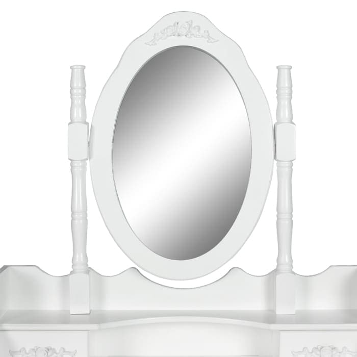 La Bella White Dressing Table Angella 1 Mirror 4 Drawers