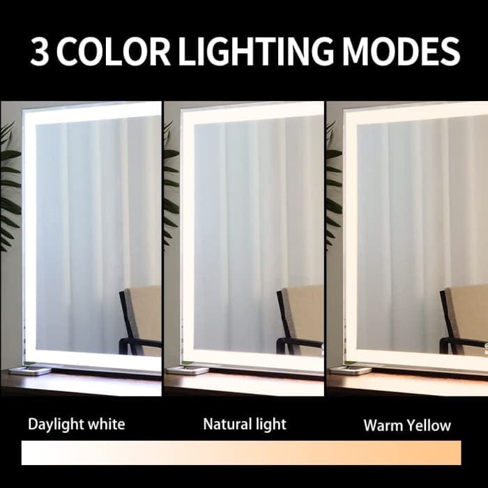 Large Hollywood Mirror - 3 Modes Lighted And Smart Touch