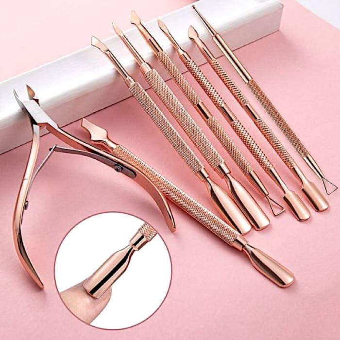 Rose Gold Nail Tools - Nail Tools Makeup Mirror