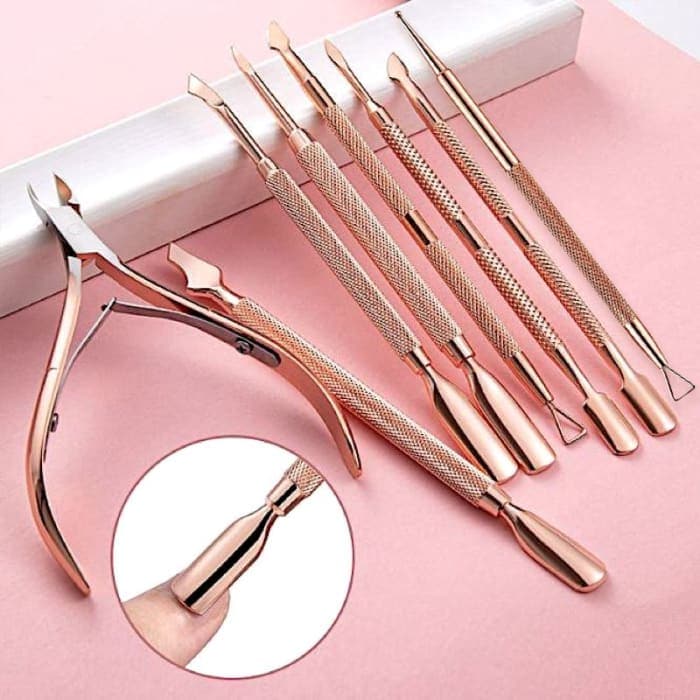 Rose Gold Nail Tools - Nail Tools Makeup Mirror