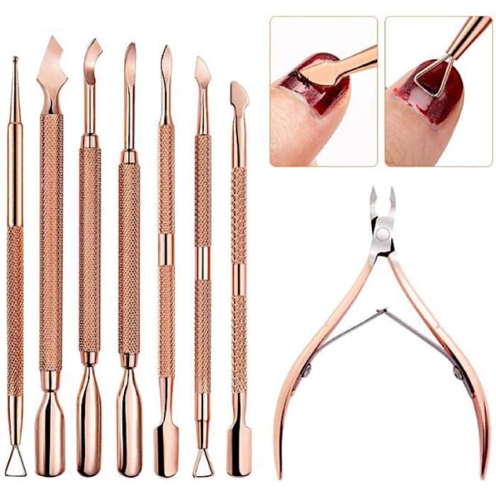 Rose Gold Nail Tools - Nail Tools Makeup Mirror