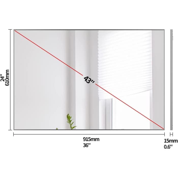 Silver Wall-mounted Mirror To Hang Horizontal Or Vertical