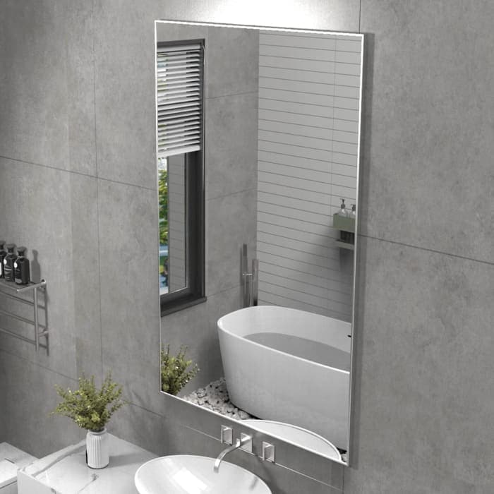 Silver Wall-mounted Mirror To Hang Horizontal Or Vertical