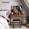 Vasagle Dresser Table With Trifold Mirror Rustic Brown